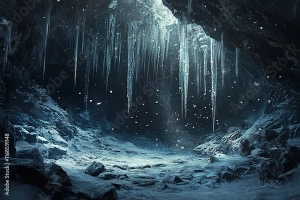 Obraz Enchanted Ice Cave: A Winter Wonderland
