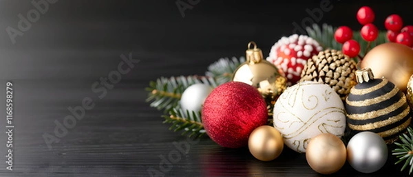 Obraz Wishing you a Merry Christmas and a Happy New Year – a festive greeting card for the holiday season