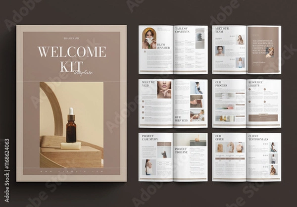 Fototapeta Welcome Kit Magazine Template Design Layout