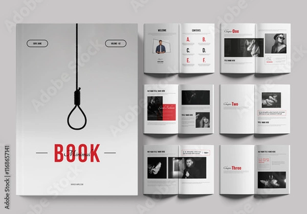 Fototapeta Minimal Book Template Layout