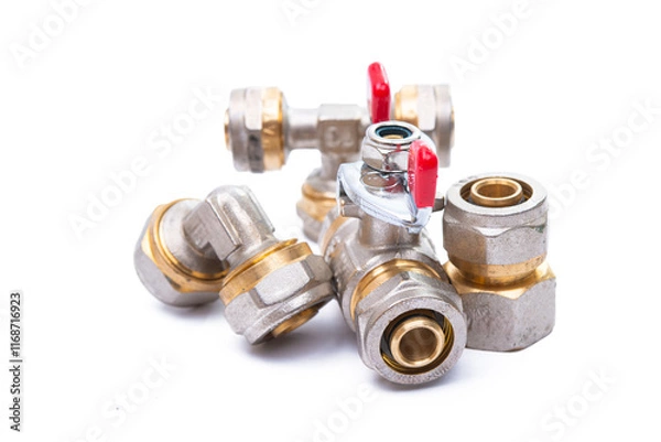 Obraz water connection taps isolated