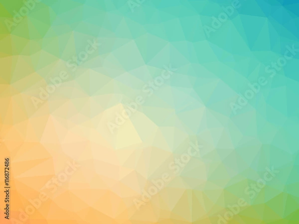 Obraz Yellow teal gradient polygon shaped background