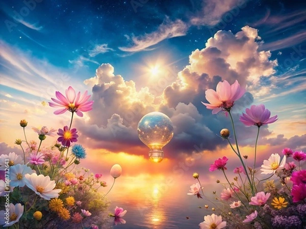 Fototapeta Dreamy Pastel Light Double Exposure: Abstract Art Background