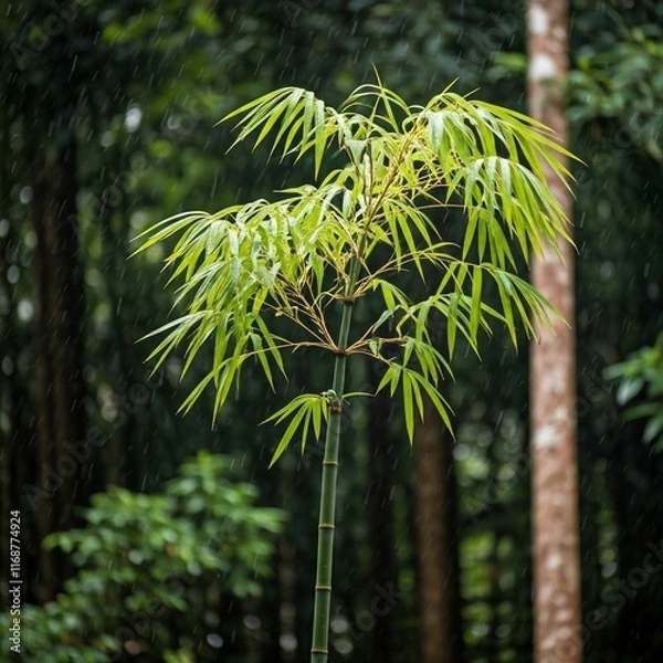 Obraz Bamboo in the Downpour