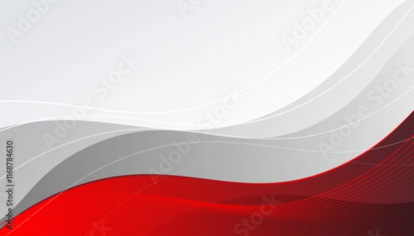 Obraz Abstract Wavy Background in Red and Gray