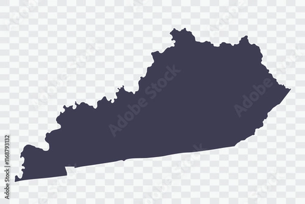 Fototapeta KENTUCKY Map Slate Color on White Background quality files Png