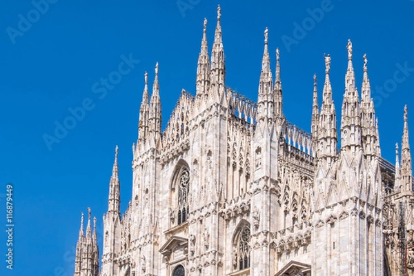 Fototapeta Milan duomo with blue sky