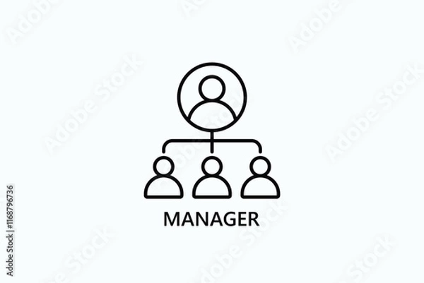 Fototapeta Manager Isolated Vector, Icon Or Logo Sign Symbol Illustration