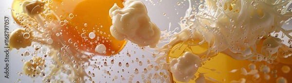 Obraz Abstract representations of the fermentation process in various foods