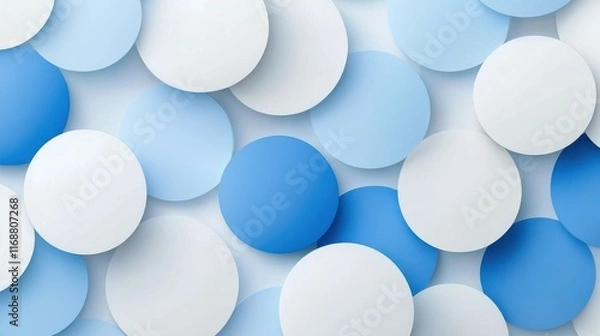 Fototapeta A blue and white background with many small circles
