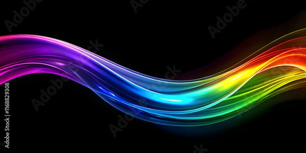Fototapeta Abstract colorful wavy background. Futuristic technology style.