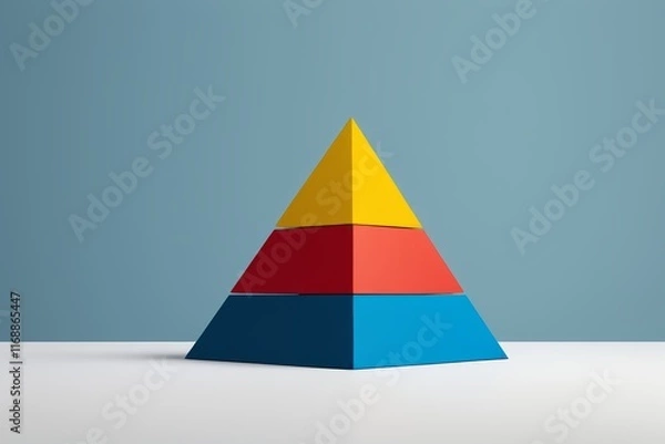 Fototapeta arafed pyramid of colored paper on a white surface