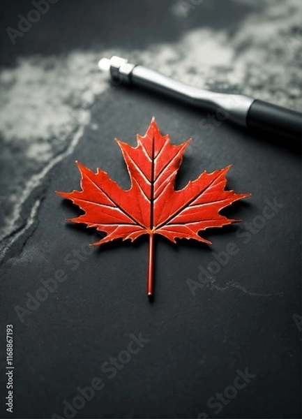 Fototapeta red maple leaf