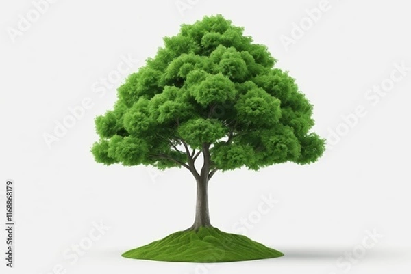 Fototapeta a close up of a tree on a small island with grass