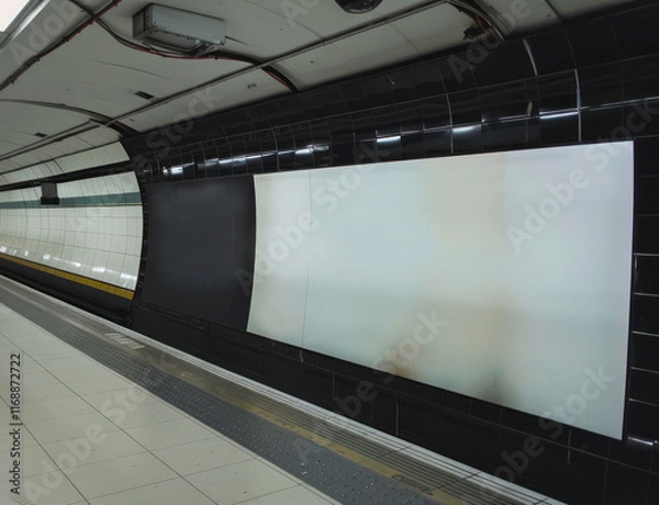 Fototapeta subway station backdrop subway train digital signage ad banner mockup