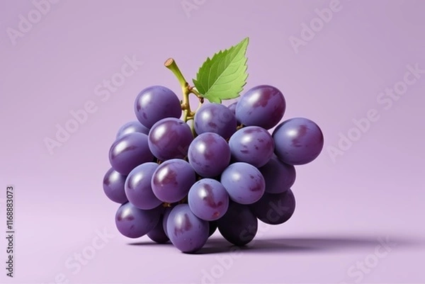 Fototapeta there is a bunch of grapes with a leaf on top