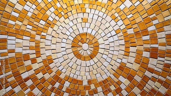 Fototapeta Mosaic abstract background idea. Colorful mosaic pattern featuring intricate tile design and vibrant colors.