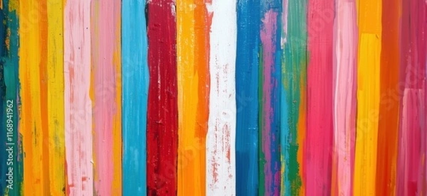 Fototapeta Vibrant Abstract Vertical Stripes in Vivid Colors, Featuring Bold Hues of Red, Blue, Pink, Orange, Green, and Yellow, Creating a Dynamic Visual Experience, copy space for text
