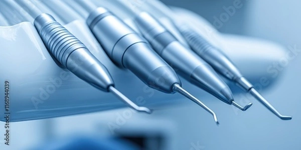Fototapeta Close-up of dental tools in a clinical setting