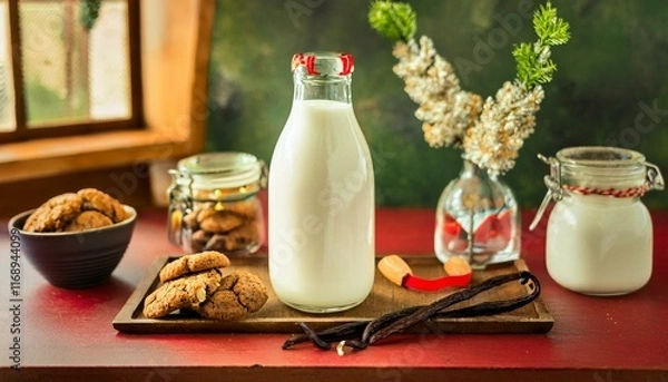 Fototapeta Enjoy the feeling of satisfaction that comes from a nourishing drink.  