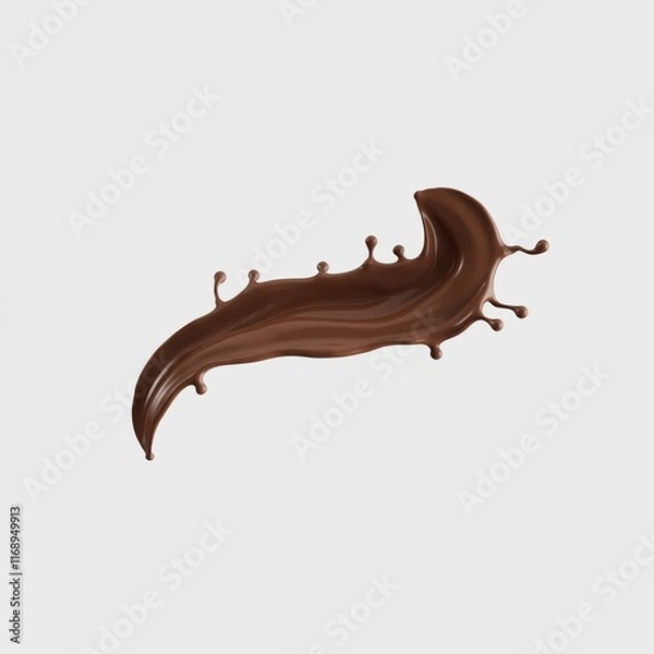 Obraz Chocolate Milk splash 3d realistic