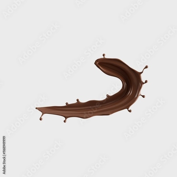 Obraz Chocolate Milk splash 3d realistic
