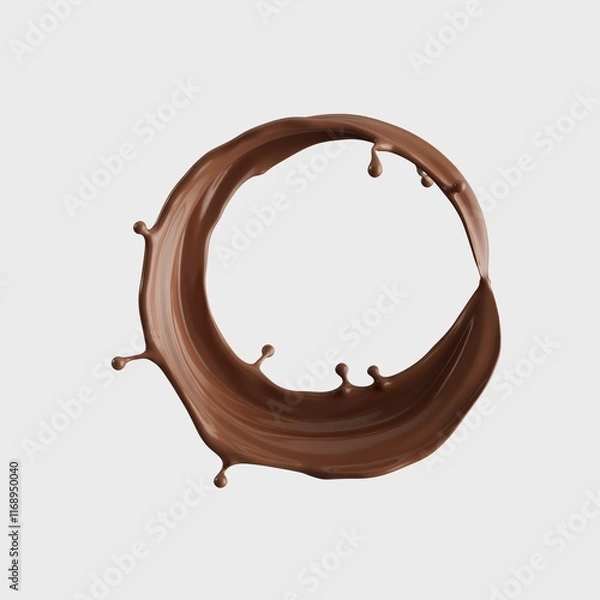 Obraz Chocolate Milk splash 3d realistic