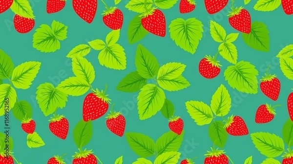 Fototapeta Sweet Strawberry Seamless Pattern 