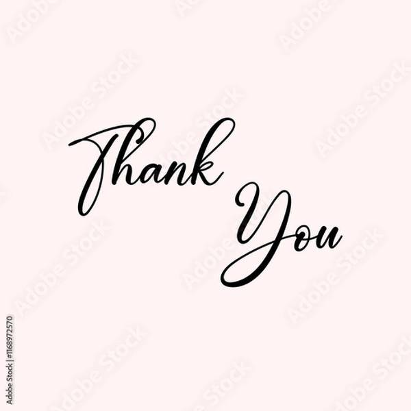Obraz Thank You Text Typography isolated on light background