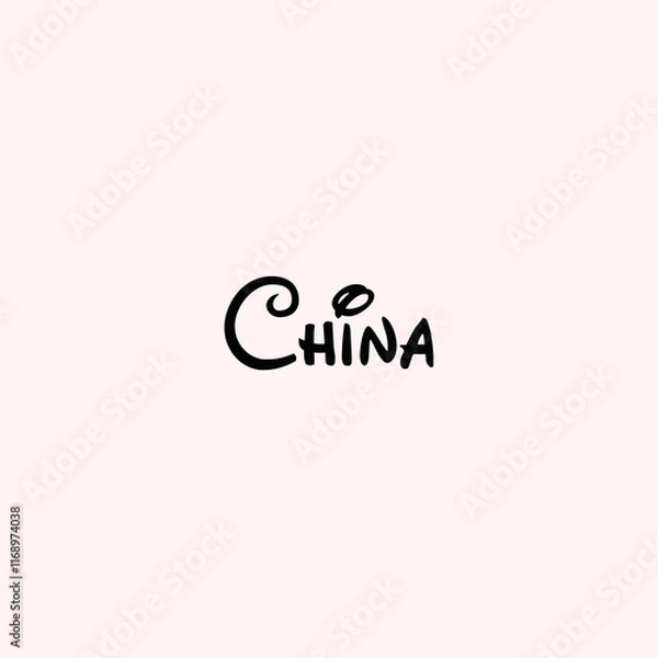 Fototapeta China Text Typography isolated on light background