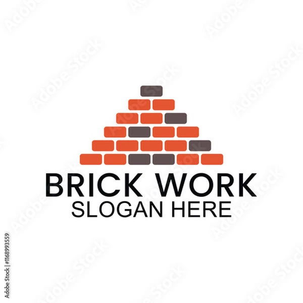 Obraz brick logo for property, symbol, icon, vector illustration of house building template.