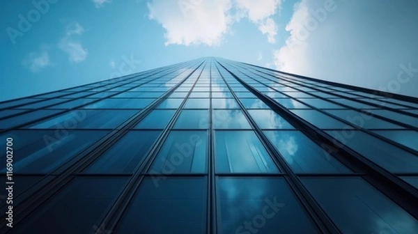 Fototapeta Aspiring Heights: A Modern Skyscraper Reaching for the Sky