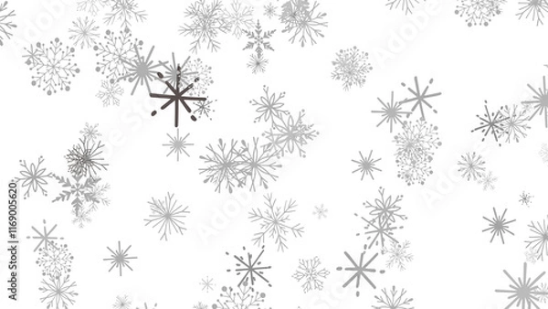 Fototapeta Snowflake Dance: Radiant 3D Illustration Showcasing Falling Christmas Snowflakes in Harmony