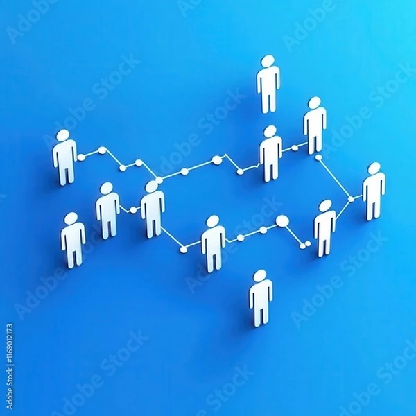 Fototapeta Abstract concept of social network connection and collaboration.