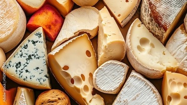 Fototapeta Seamless Vector Background of Cheese. Cheese Pattern

