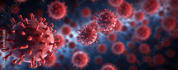 Fototapeta Viral Outbreak Microscopic Representation