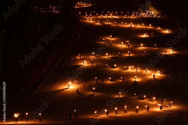 Obraz Monte Lussari Torchlight Parade