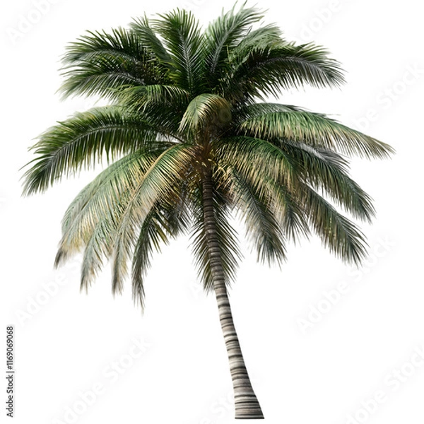 Fototapeta Tropical coconut palm tree isolated on transparent background coconut palm tree png