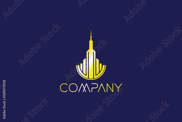 Obraz Logo design of lighthouse.