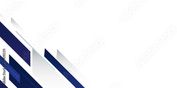 Fototapeta Abstract blue and grey triangle vector background. creative geometric rectangle pattern texture. design for brochure, website, flyer. Geometric white wallpaper, presentation background template.