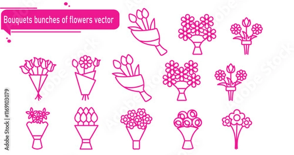 Obraz Bouquets bunches of flowers vector