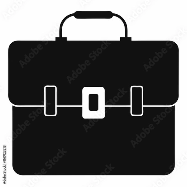 Obraz Black Briefcase Silhouette Vector Illustration
