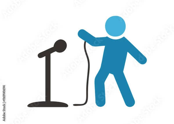 Fototapeta 3d man with microphone