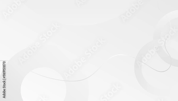 Fototapeta Minimalist white abstract background with soft circular patterns and curved lines. Elegant and modern design.