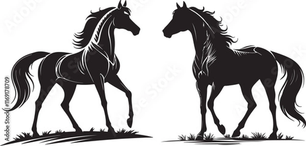 Obraz hors-silhouette-vector