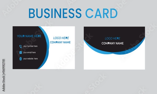 Obraz  business card design . double sided business card template modern and clean style