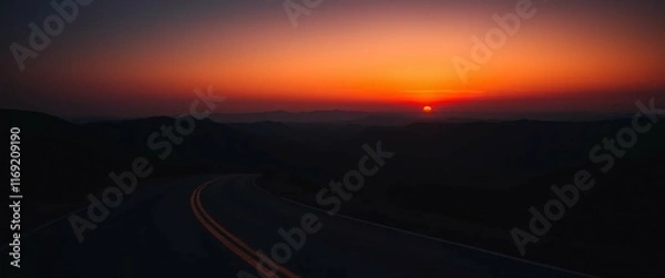 Obraz sunset in the mountains