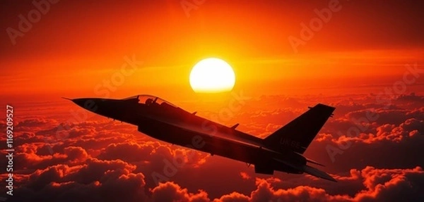 Obraz airplane in the sunset