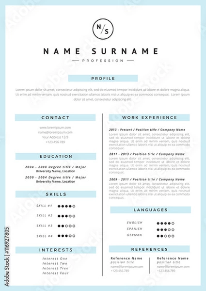 Obraz Resume template