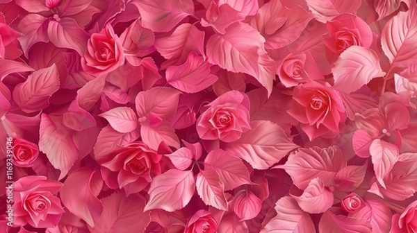 Obraz fuchsia seamless pattern wallpaper